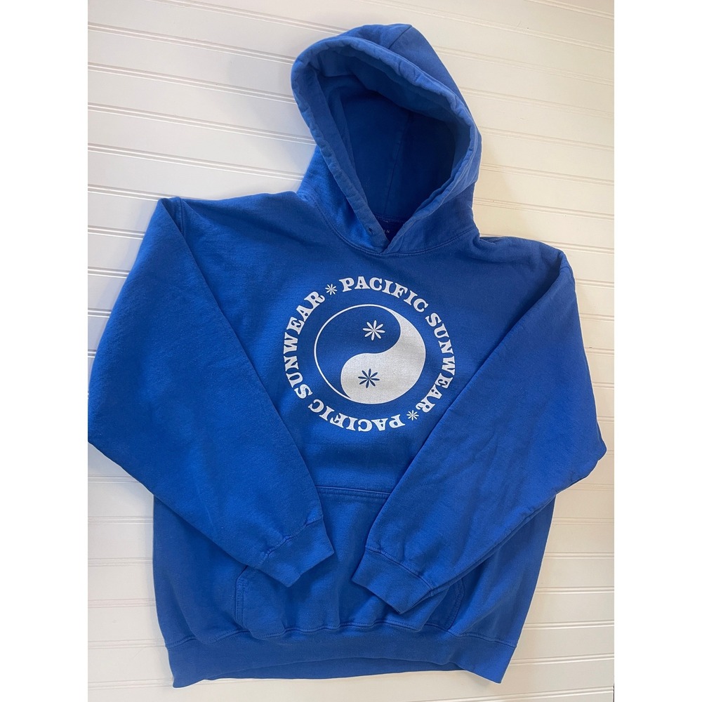 PacSun‎ Pacific Sunwear Yin Yang Graphic Hoodie Blue Mens Medium?